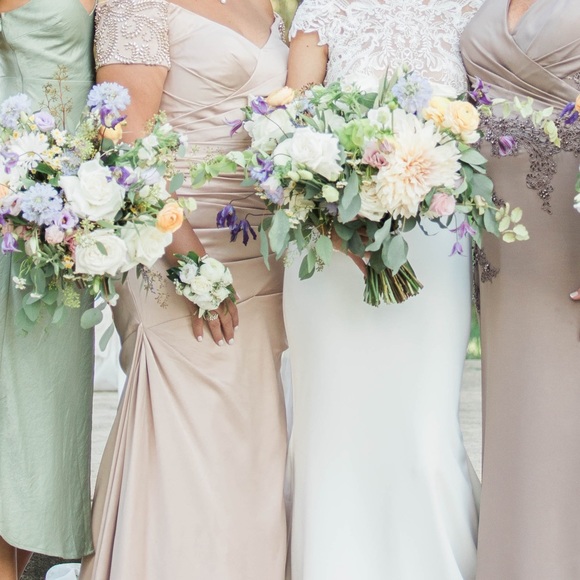 Nordstrom Off the Shoulder Beaded Satin Trumpet Gown - Picture 7 of 8